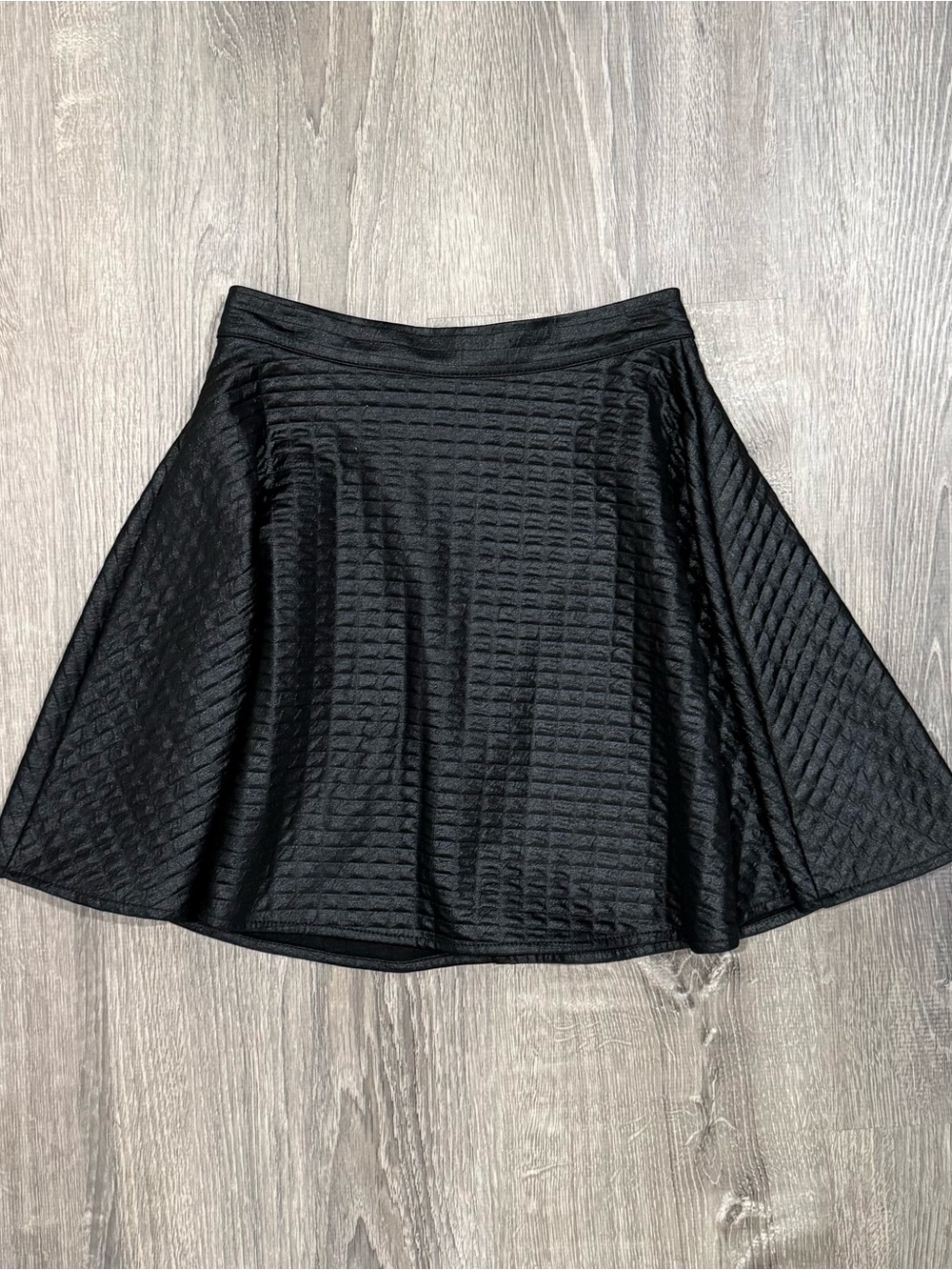 Happening in the Present Women's XS Black Textured A-Line Lined Skater Skirt